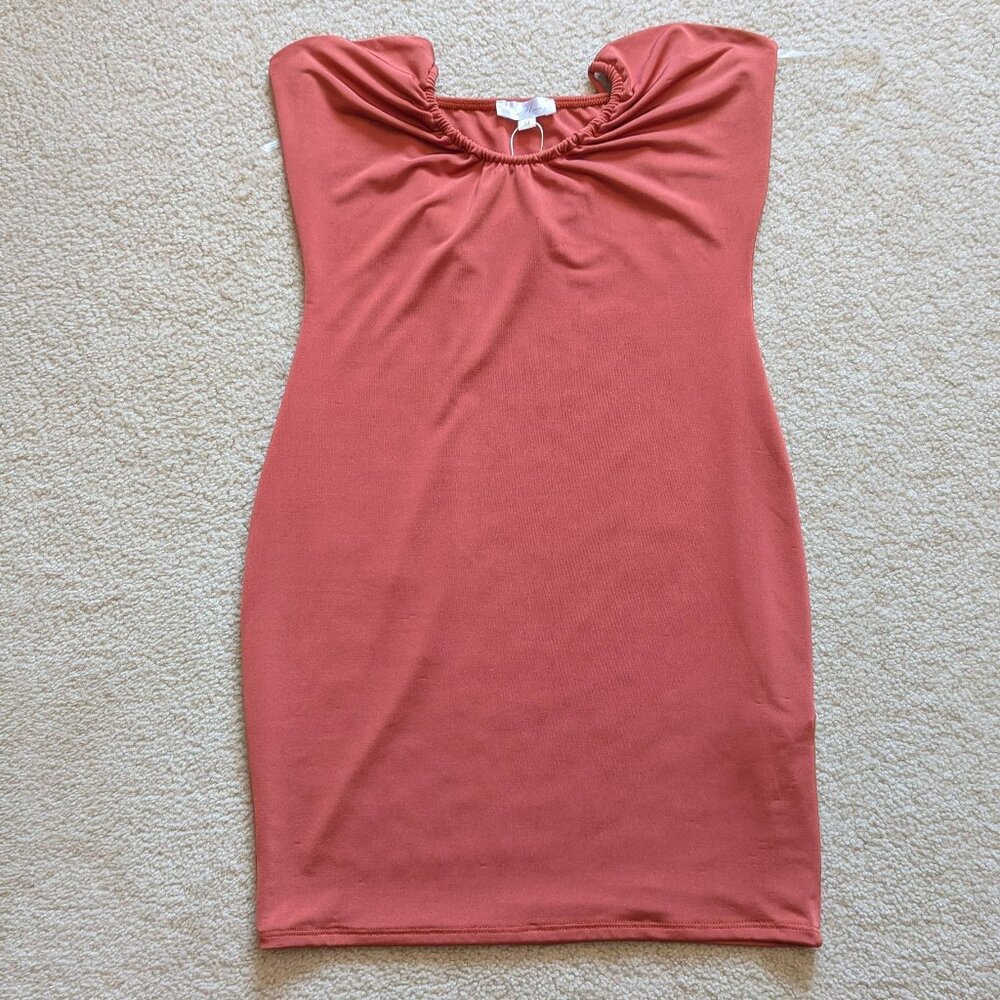 Sleeveless burnt orange mini tube dress - Shop Honey label new with tags